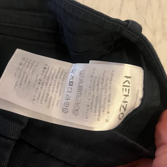 Kenzo Paris Marine Blue Wide-Leg Pants 7/8 Sz 36 EU - Picture 7 of 10